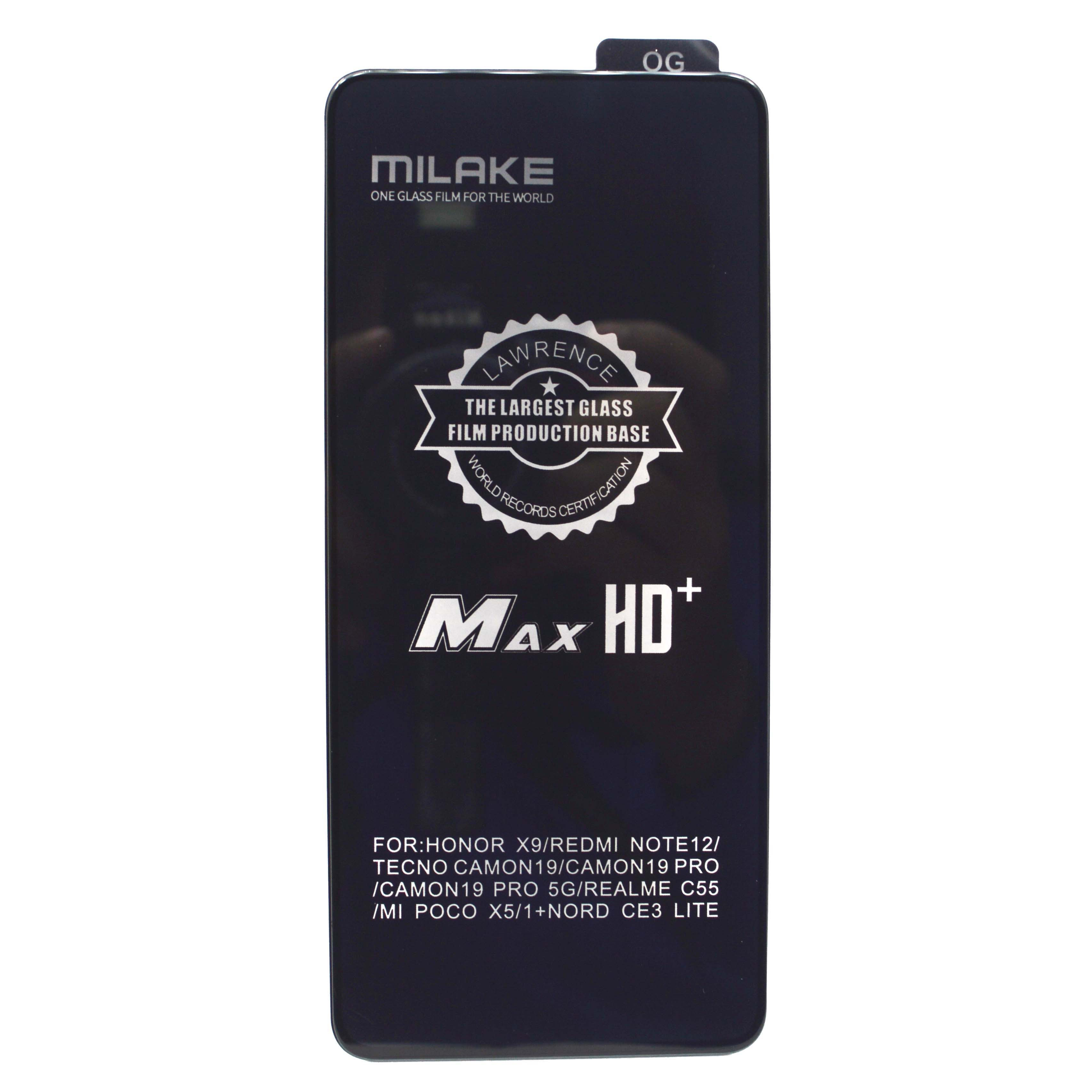 Milake 9H Super Hardness Max HD Temper Glass For  Honor X9 Redmi Note12 Techno Camon 19 Pro Camon19 Pro 5G Realme C55 Poco X5 1+Nord CE3 Lite